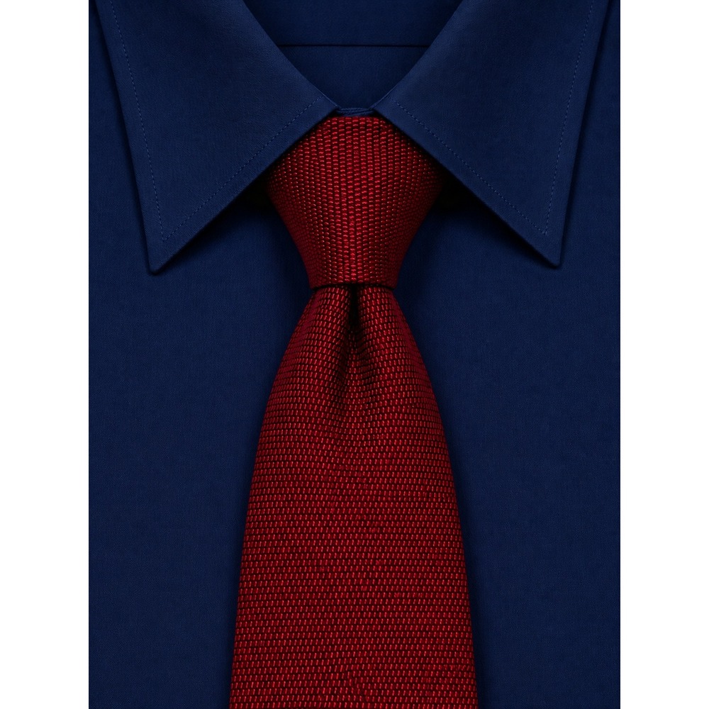 Jones New York Mens Red Silk Micro Pattern Textured Formal Necktie 60 Inch